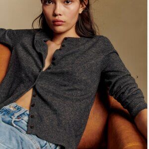 Sezane Lisa Cardigan Charcoal Grey M